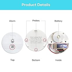Water Leak Detector 6 Packs, Lound Sound Sensor