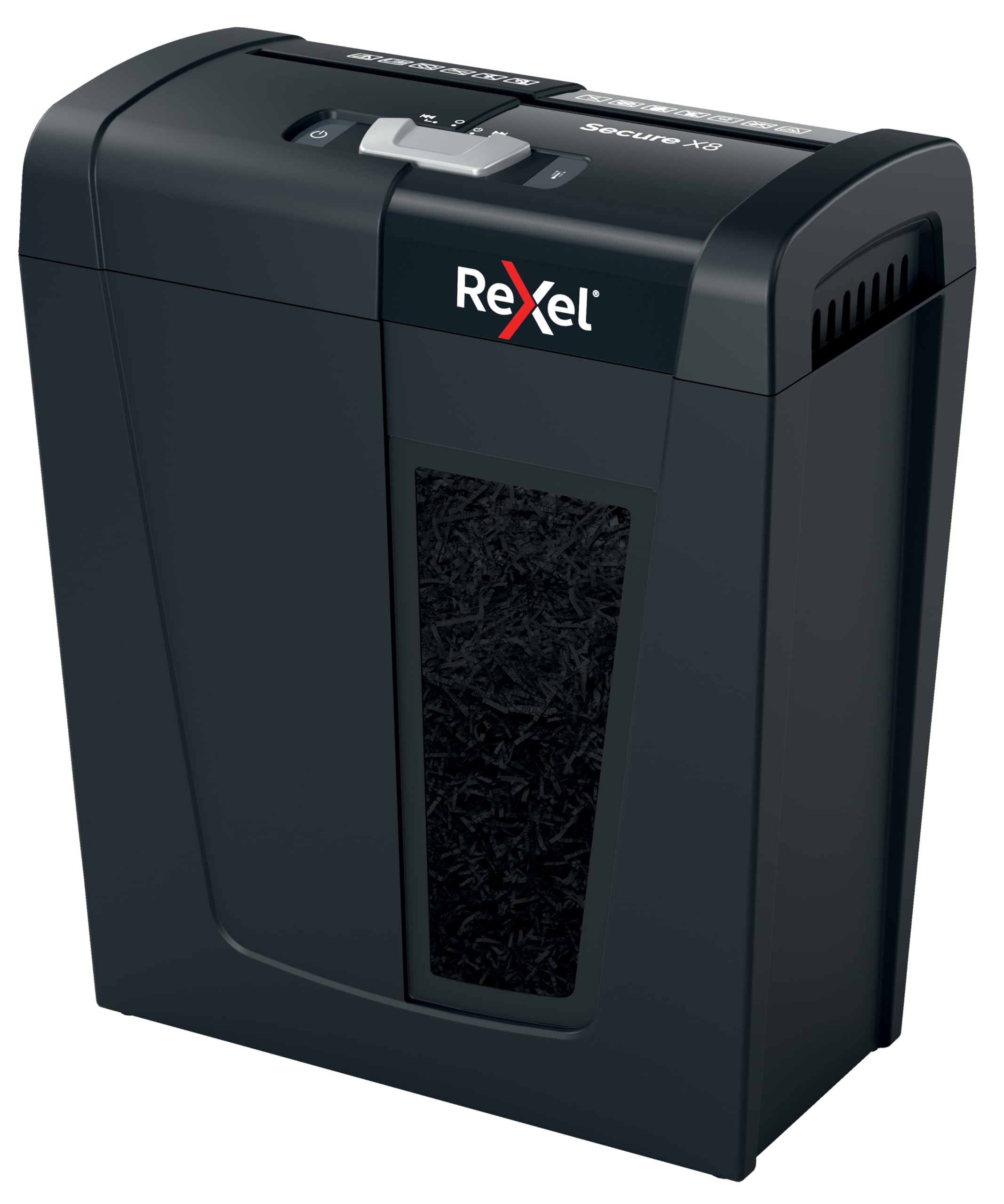 Rexel X8 Cross Cut Paper Shredder, Shreds 8 Sheets, P4 Security, Home/Home Office, 14 Litre Removable Bin, Quiet and Compact, Secure Range, 2020123