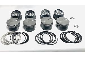 J MARTIN AUTO Pistons and matching Rings bundle compatible with 2010-2015 Chevrolet GM 4.8L or 5.3L LS-series V-8 engine requiring flat top with 2-valve relief pistons. (STD 3.780 Bore diameter)