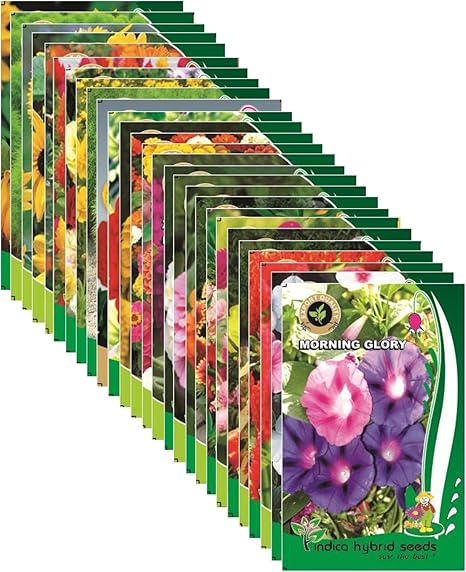 Super Agri Green Indica Flower Seeds -15 Packets Combo For All Type Of Season