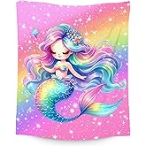 AIOMXZZ Blanket for Girls, Mermaid Blankets Gifts for Kids Toddlers, 40"x50"Rainbow Fleece Small Throws for Nap
