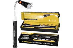 MAFEHAN LED Magnetic Pickup Tool for Men – Cool Gadgets with Telescoping Neck, Unique Gifts for Dad, Husband, Grandpa, Boyfriend – Birthday, Christmas, Stocking Stuffers, White Elephant Gifts