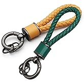XIMEO Lanyard Keychain Strap – Braided PU Leather Keychain with Ring for Car Keys, House Keys, Bags, Daily Use