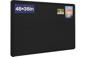 Large Bulletin Board, 48 X 36 inches Felt Board Notice Pin Board, 4' x 3'Cork Board Alternative for Wall, Self-Adhesive Visio