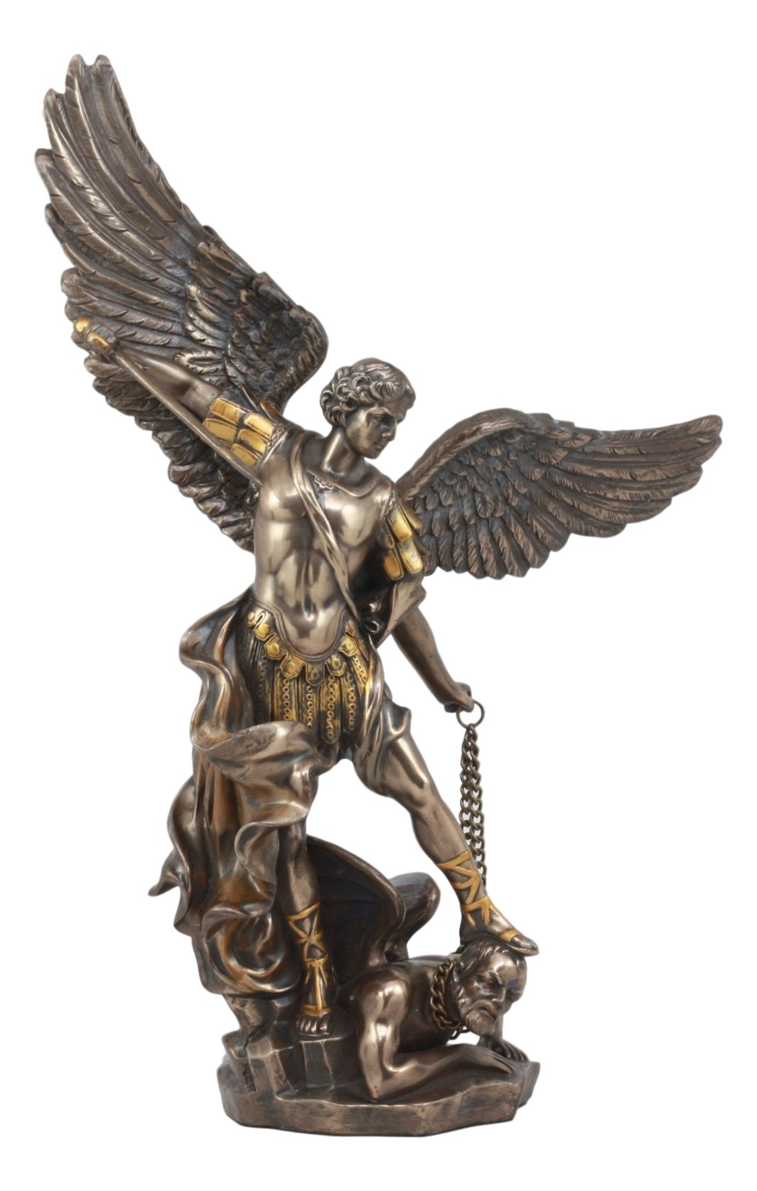 Buy Ebros Large Archangel Saint Michael Slaying Satan Statue 14" Tall ...