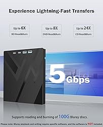 Wbacon 7 in 1 External Blu Ray Drive, External