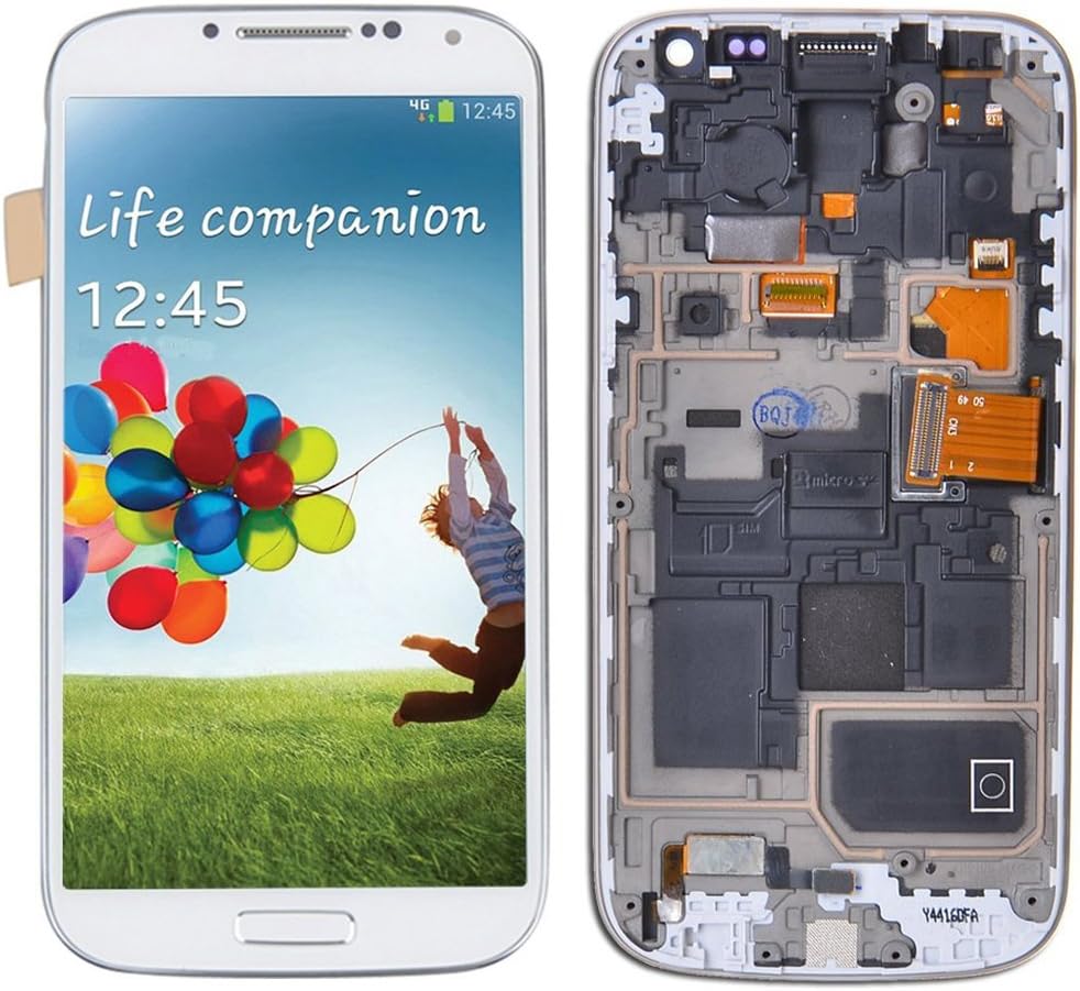 For Samsung Galaxy S4 Mini LCD Screen Replacement with Frame White,For Samsung Health(TM)LCD Display Touch Digitizer Screen Replacement Assembly for Samsung S4 MINI i9190 i9195 i9192 4.3 inch