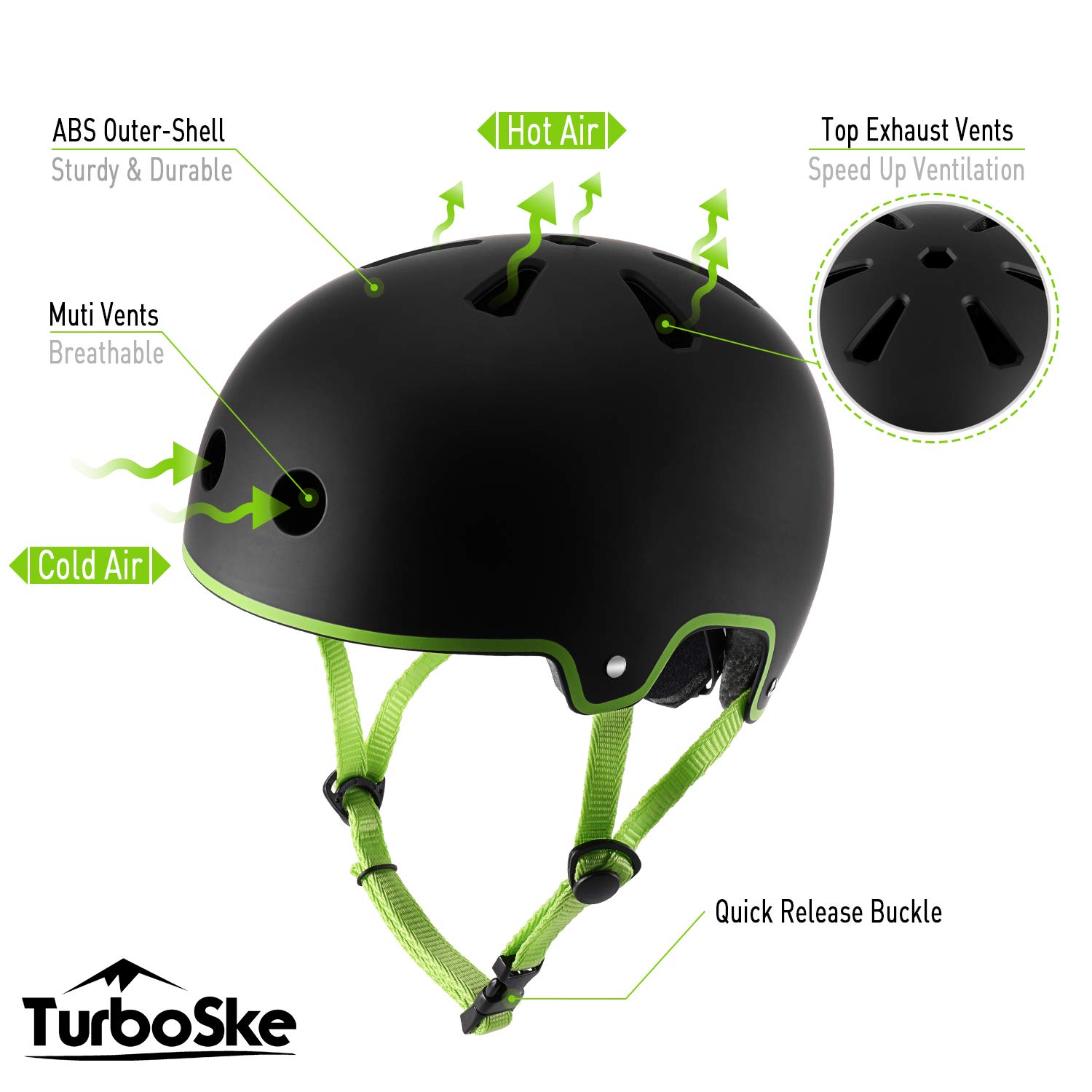 Skateboard Helmet, BMX Helmet, Multi-Sport Helmet, Bike Helmet for Kids, Youth, Men, Women
