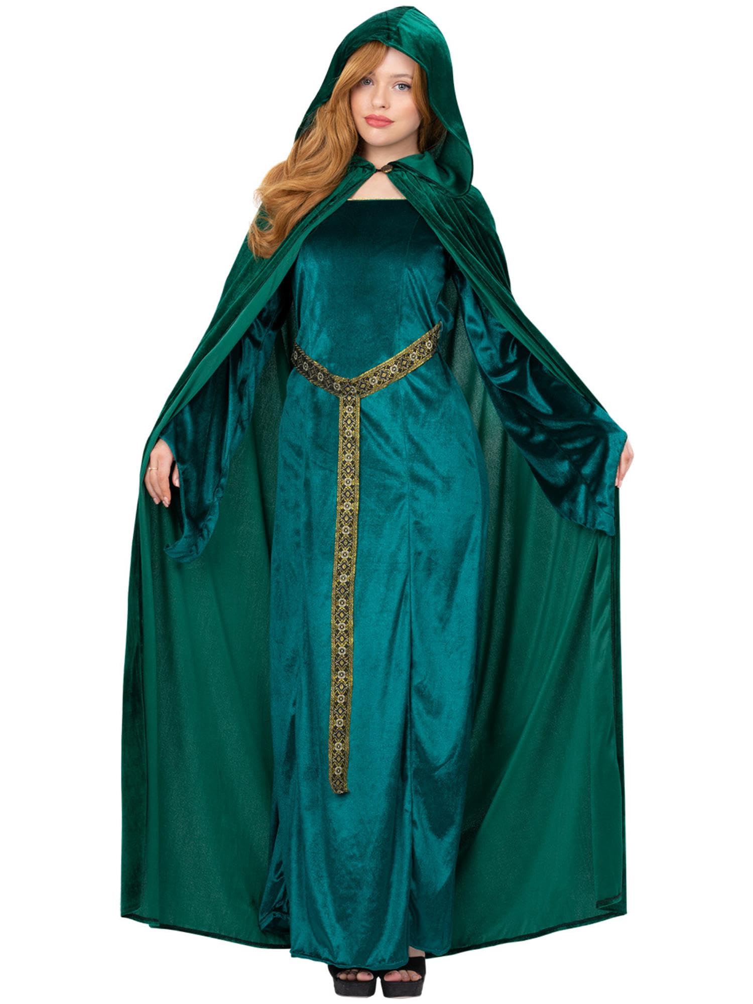 Smiffys Deluxe Cloak, Emerald Green, Adults, Historical Fancy Dress, St Paddies Dress Up Costumes