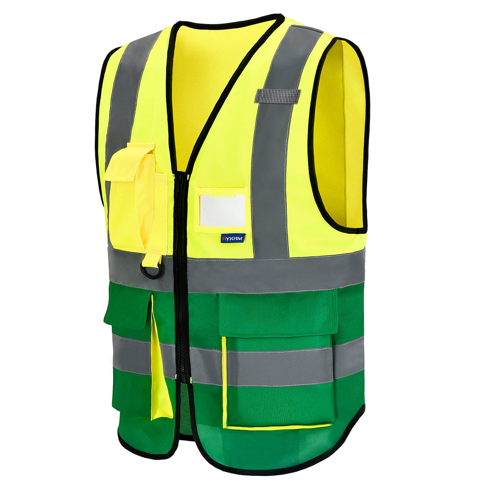 Yellow green high viz Class 2 hi vis Zipper Front High Visibility vest xxxl Hi Vis Executive Vest Waistcoat with Phone & ID Pockets — image 1