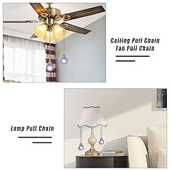 2 Pieces Purple Crystal Ceiling Fan Pull Chain