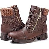 STQ Women's Combat Boots Lace up Ankle Booties