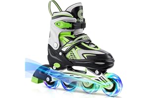 Gonex Inline Skates for Girls Boys Kids, Adjustable Skates Outdoor Blades Inline Roller Skates for Children Teens Women with Light Up Wheels for Indoor Outdoor Backyard Skating