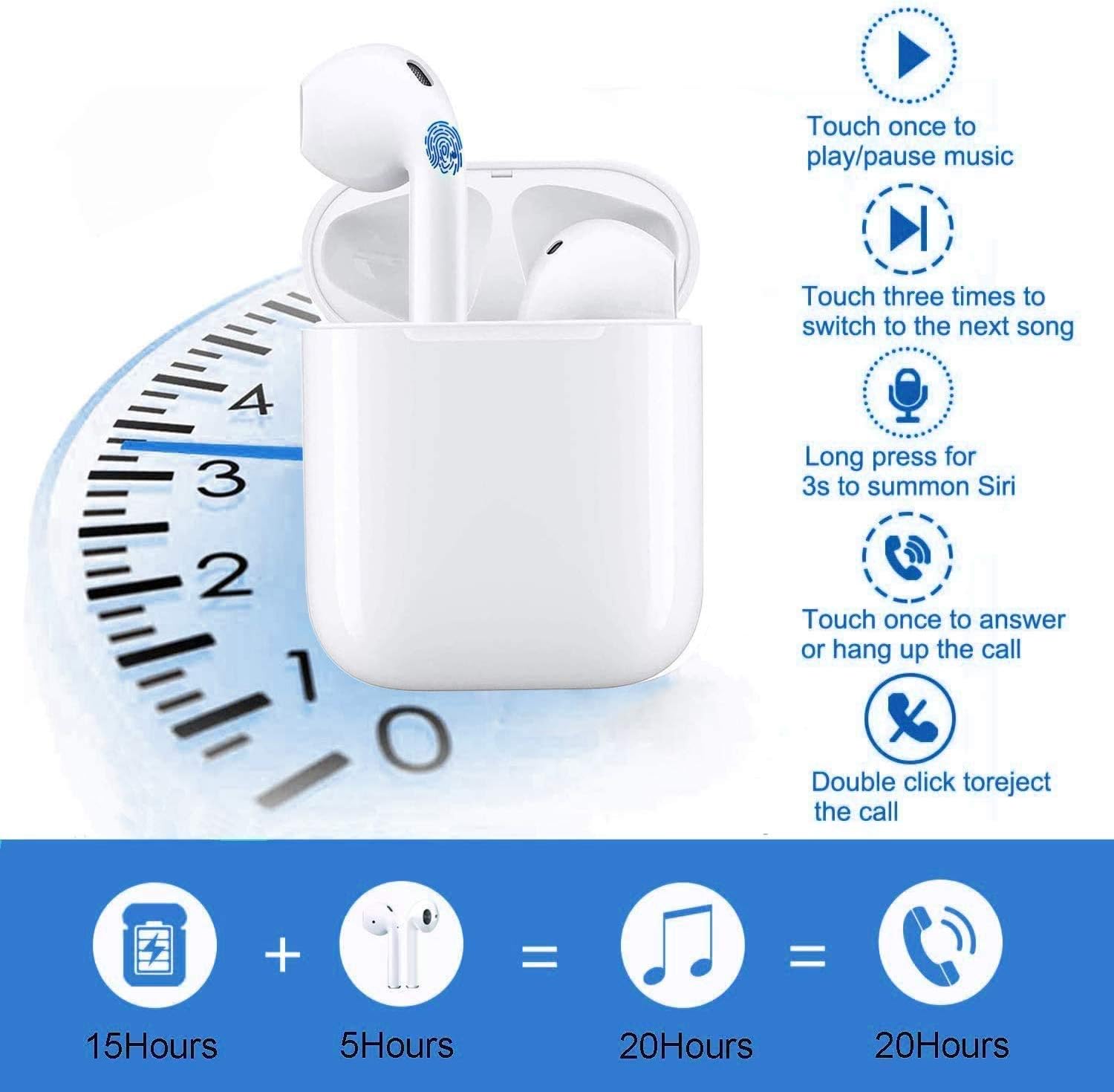 Veicoli Auricolare Bluetooth 5.0 Senza Fili,Cuffie Wireless Stereo 3D with  IPX5 Impermeabile,Accoppiamento Automatico Per Chiamate Binaurali, compatibile Per Samsung/iPhone/Android/Apple AirPods/Huawei  urban-earth.co.uk