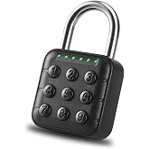 DELSWIN Combination Lock for Locker, 6-Digit Combo Smart Padlock | Digital Locker Lock, IP67 Waterproof, Keyless Push-button, for School Gym Lockers, Tool Box, Gate, Black