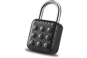 DELSWIN Combination Lock for Locker - 6-Digit Combo Lock Waterproof Smart Padlock for School Gym Lockers, Gates, Fence and Storage Unit (Black)