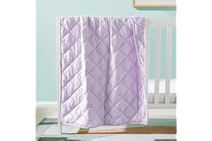 FLXXIE Machine Washable Microfiber Down Alternative Toddler Comforter, Soft and Lightweight Kids Crib Quilted Blanket for Str