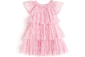 Arshiner Girls Tulle Dress Toddler Layered Tutu Dresses Rainbow Sequin Summer Party Birthday Wedding Cake Dress Photo Shoot