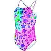 TENVDA Girls Swimsuit Summer Beach Sport Halter Bathing Suits One Piece Swimwear for 2-12 Years Old Kids