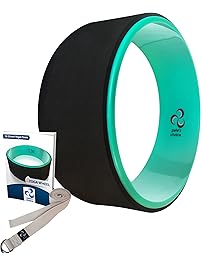 pete's choice Ultimate Dharma Yoga Wheel Prop with Bonus eBook & Free Extra Yoga Strap PC Material, Comfortable & Durable Yoga Balance Accessory, Increase Precision & Flexibility