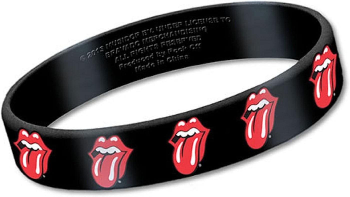 Official Wristband The Rolling Stones Band Logo Tongue New 24Mm Rubber