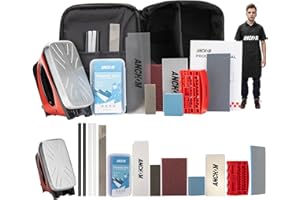 ANCHOM Ski Snowboard Tuning Kit, Complete Ski Snowboard Waxing Kit with Waxing Iron, Wax, Edge Tools, Carry Bag, Base Repair, Professional Tuning Equipment