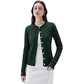 SUUKSESS Women Cable Knit Cashmere Blend Sweaters Crew Neck Button Up Chunky Cardigan Long Sleeve Fall Outfits