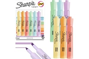 Sharpie Tank Highlighters, Chisel Tip, Mild Pastel Colours, 6 Count