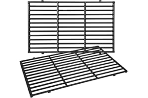Rushare 7638 Grill Grates for Weber Spirit I & II 300 Series, Spirit E/S-310 E/S-320 E/S-330, Spirit 700, Genesis Silver/Gold B & C Grill Replacement Parts, Cast Iron, 17.5 x 11.9 Inch, 2-Pack