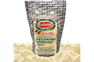 COSMOS CANDY LOCATELLI Pecorino Romano FRESHLY GRATED Cheese | 1 POUND | Imported From Italy | Resealable Bag