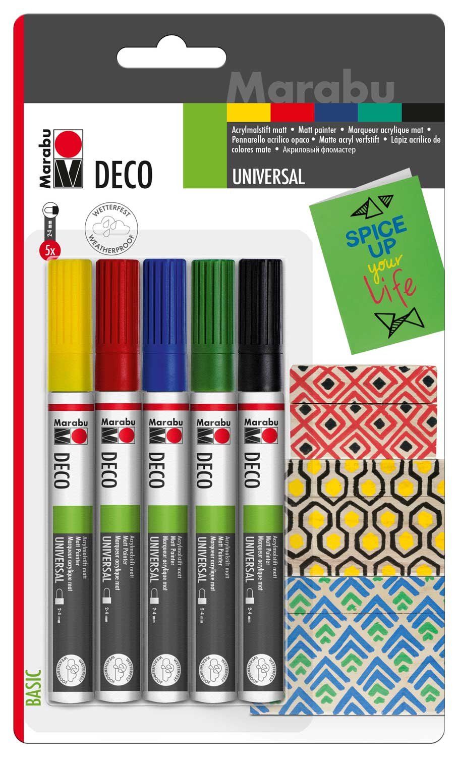 Marabu Deco Painter Pen Assortment (Pack of 5) - 2-4mm Tip