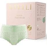 VIVILI pH 4.5 Period Underwear (Overnight, Sage Green) - Holds 8 Tampons (400ml). Bio-Silk Disposable Panties for Heavy Flow, Postpartum, Incontinence. 17x Drier Than Cotton (6 Count)