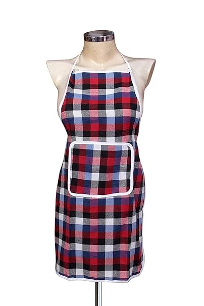 Urban Home Waterproofs Free Size Kitchen Apron with Front Pockets in Pink (Pack of 1)