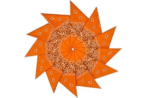 Junvena Cotton Bandanas 12 packs 22"X 22" Double Sides Printed Unisex Kerchief