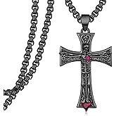 Zoxuxiwu Gothic Necklace for Men S925 Sterling Silver Skull Necklace Gothic Jewelry Gifts for Men Women