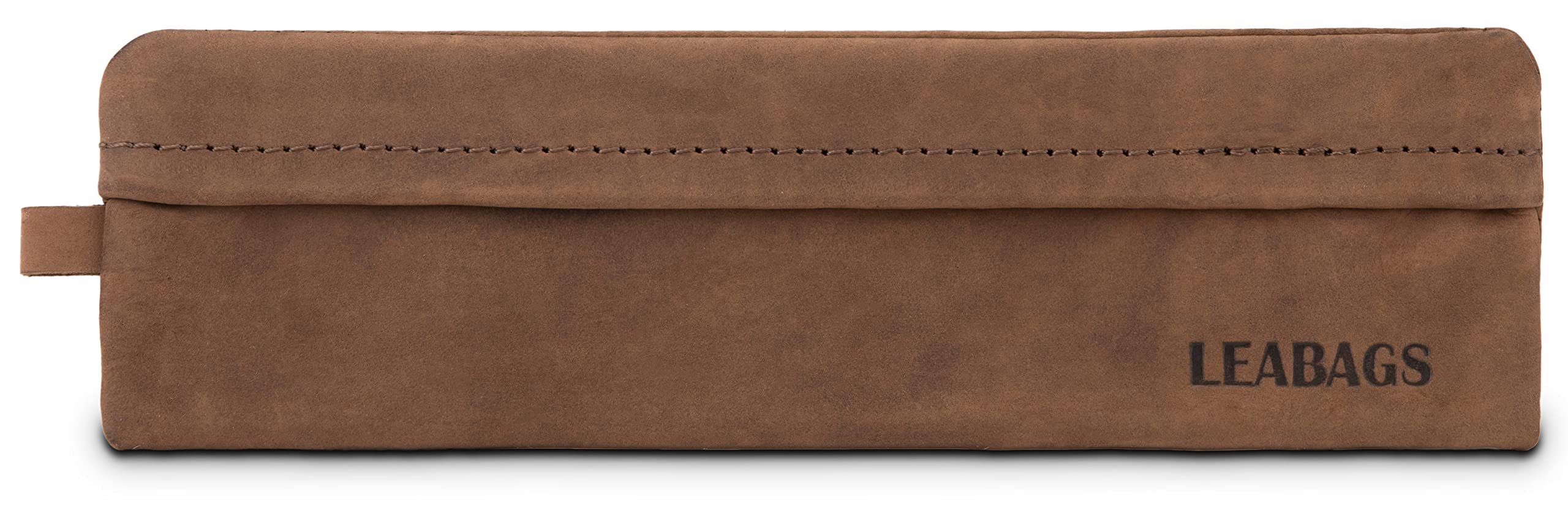 LEABAGS Fort Vaux Pencil case Made of Genuine Buffalo Leather in Vintage Look I Leather case I Small Pencil case I 21,5x8,5cm