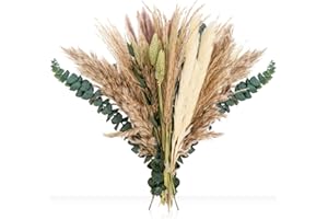 RAINFLOW 35PCS Pampas Grass Boho Decor-Natural Dried Flowers,Pampas Grass Bouquet for Western Boho Decor,Rustic Flowers for Wedding Room Home Bedroom Party Table Decorations