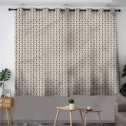 Amazon Com Fbdace Checkered Doorway Curtain Linked Circles Modern