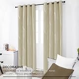 Deconovo Blackout Curtains Eyelet Silver Wave Foil 52x84 Beige 2 Panels view 3