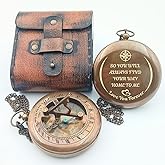 DAYOLX So You Can Always find Your Way Back to Me - Personalized Sundial Compass - Luxury Gift - Anniversary Sundial Compass - Brass Personalised Gifts for Men with Engraved Message, 3 inch