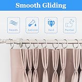 Hoiny Curtain Rings 24pcs Metal with 24 Hooks 30 mm Inner Silver view 2