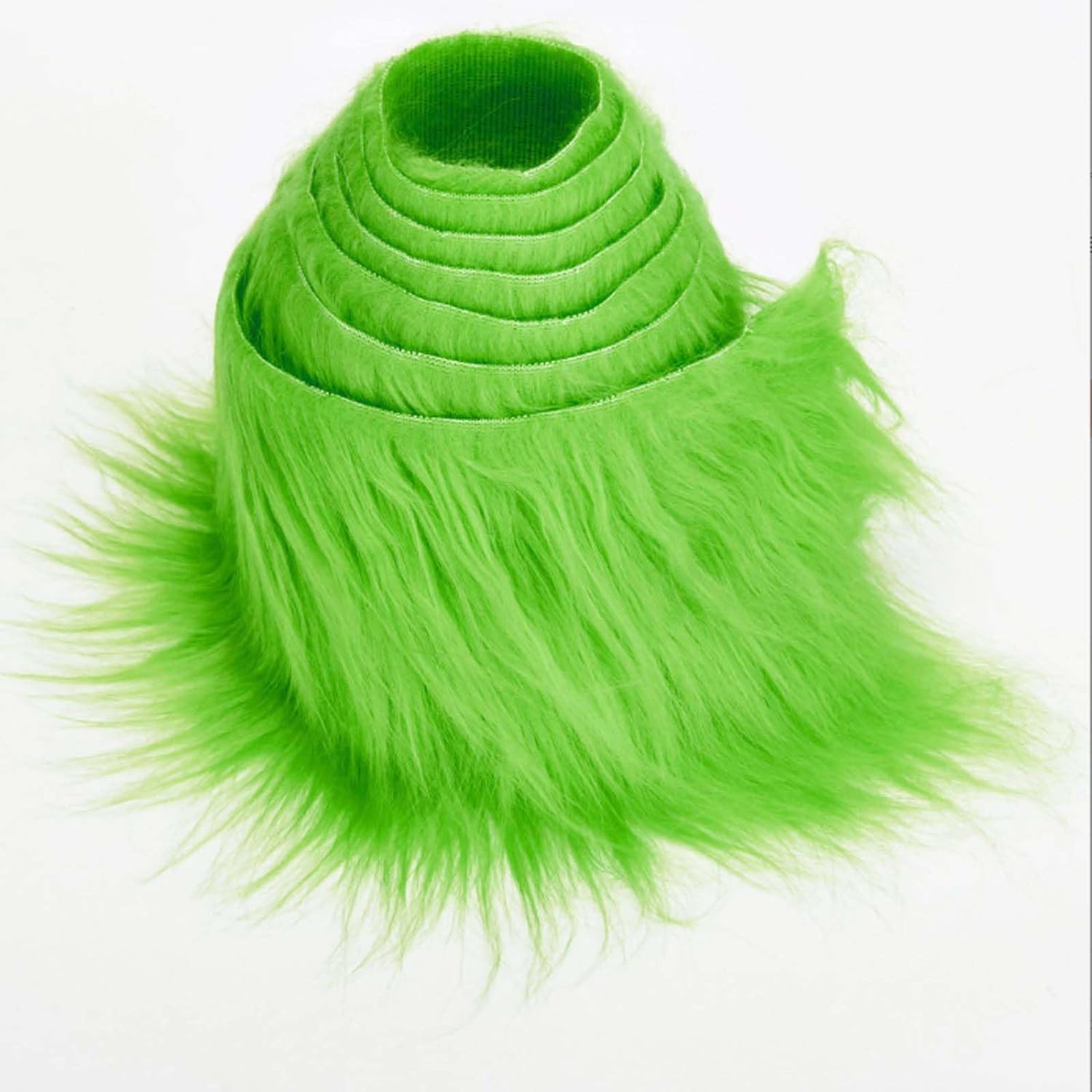 Faux Fur Fabric - Green Fluffy Craft Fur, 5x150cm, DIY Craft Decoration