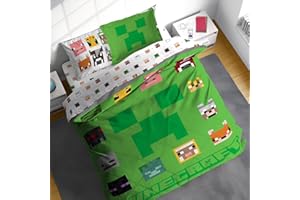 Sunny Side Up Minecraft Full Comforter Set - 7 Piece Kids Bedding Includes Comforter, Sheets & Pillow Cover - Super Soft Gamer Microfiber Bed Set