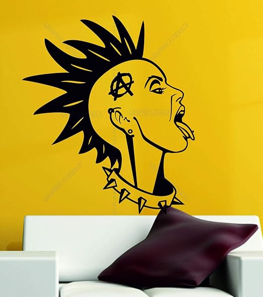 Amazon Com Wall Vinyl Decals Anarchy Girl Punk Rock Rebel Goth Music Emo Decorative Vinyl Wall Sticker Decal Made In Usa Home Kitchen