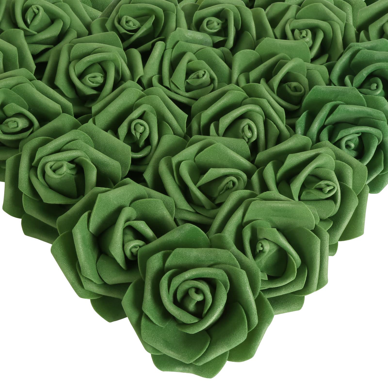 Photo 1 of IPOPU 100 Pcs Artificial Foam Roses Heads, 3Inch Stemless Faux Roses Bulk Fake Flowers Heads for Crafts,Wall Decorations, DIY Wedding Baby Shower Centerpieces Party Tables Home Decor(Army Green)