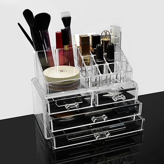 Acrylic Makeup Brush Storage Lipstick Holder Vanity Organizer Tray for