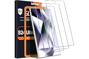 3 Pack for Samsung Galaxy S24 Ultra Screen Protector, 9H Tempered glass, Ultrasonic Fingerprint Unlock, Case Friendly for Sam