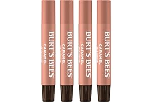 Burt's Bees Shimmer Lip Tint Set, Tinted Lip Balm Stick, Moisturizing for All Day Hydration with Natural Origin Glowy Pigmented Finish & Buildable Color, Caramel (4-Pack)
