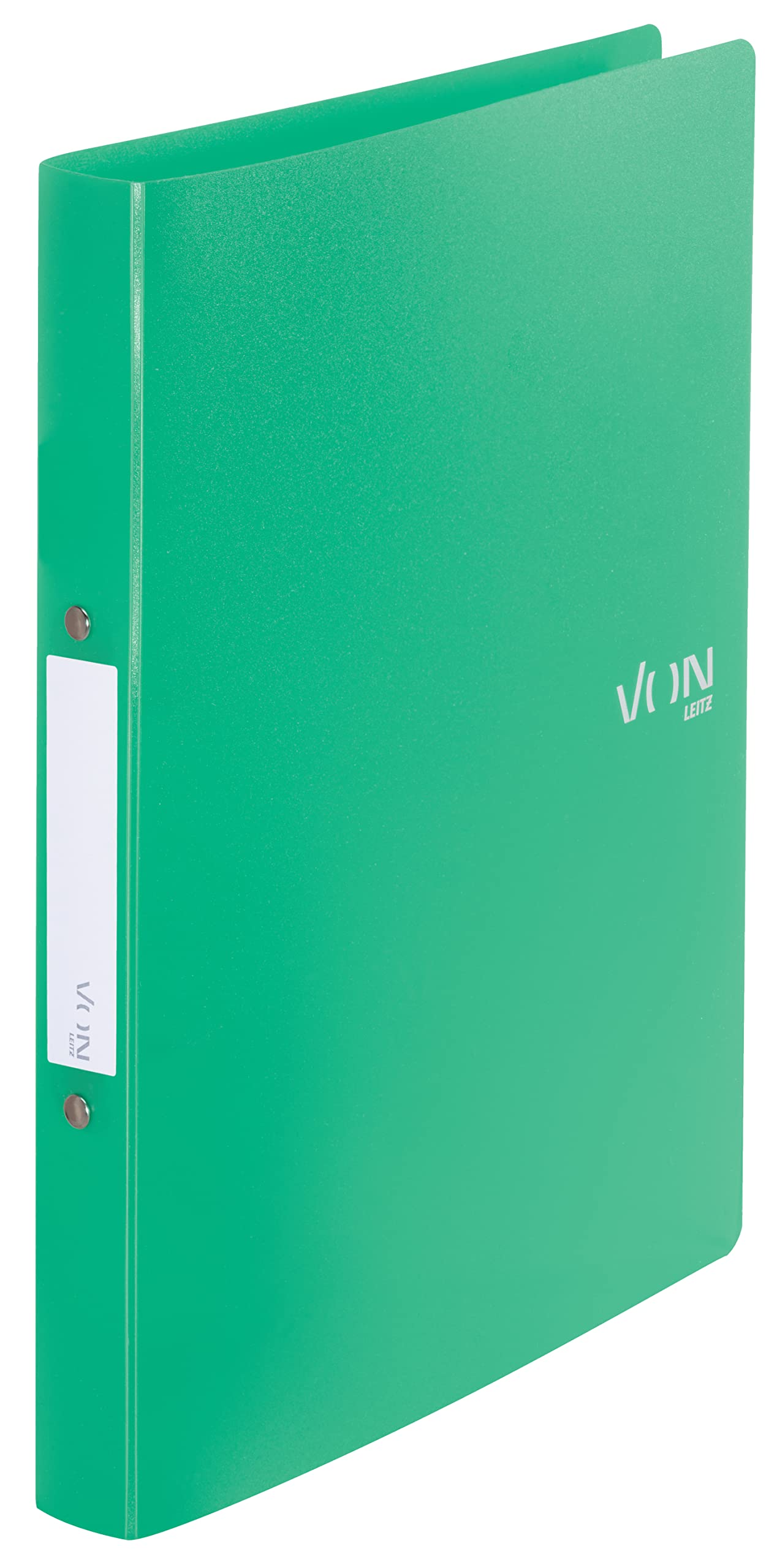 VON Leitz 42470055 Ring Binder A4 with 2 Rings Polypropylene Folder 30 mm Spine Width for 190 Sheets Ring Mechanism for School, Study and Household Pack of 5 Green