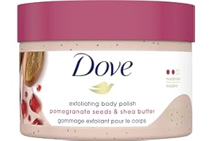 Dove Exfoliating Body Polish Scrub For Silky, Soft Skin Pomegranate and Shea Butter Body Scrub Exfoliates and Provides Lastin